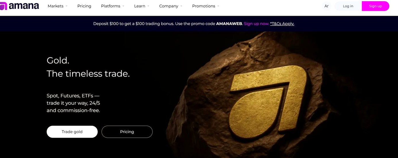 Screenshot of the Amana Capital website
