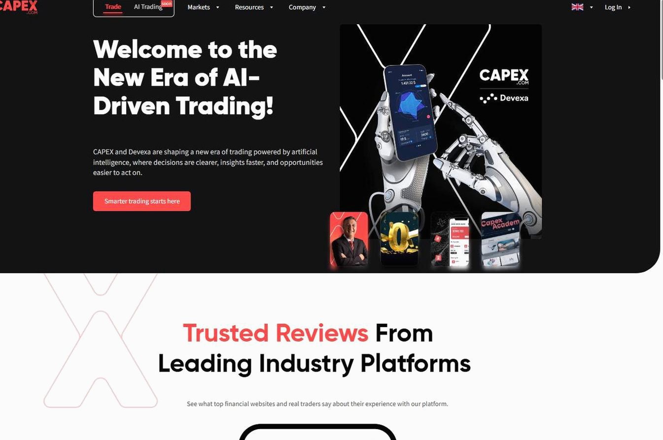 Screenshot of the CAPEX website