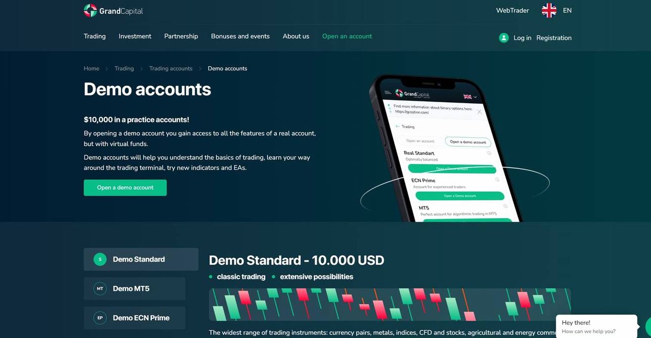 Screenshot of the Grand Capital website