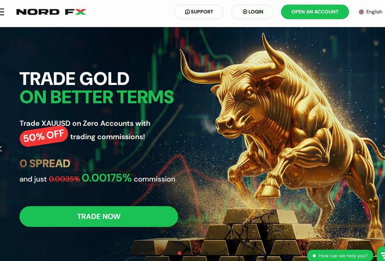Screenshot of the NordFX website