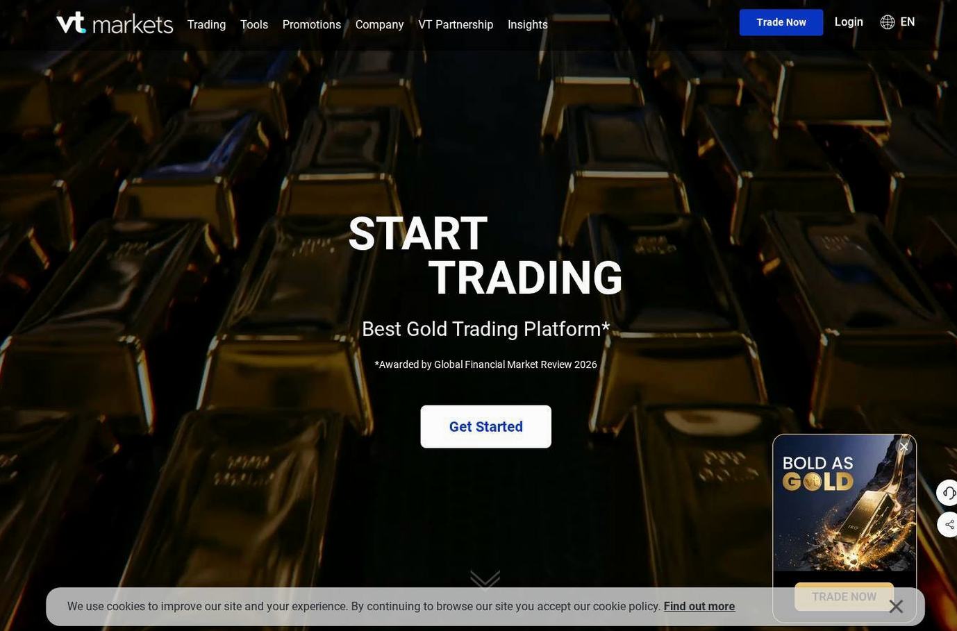 Screenshot of the VT Markets website